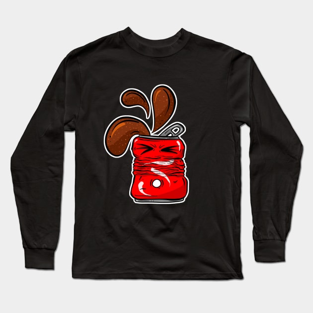 Crushed Coke Carn Cartoon Long Sleeve T-Shirt by Squeeb Creative